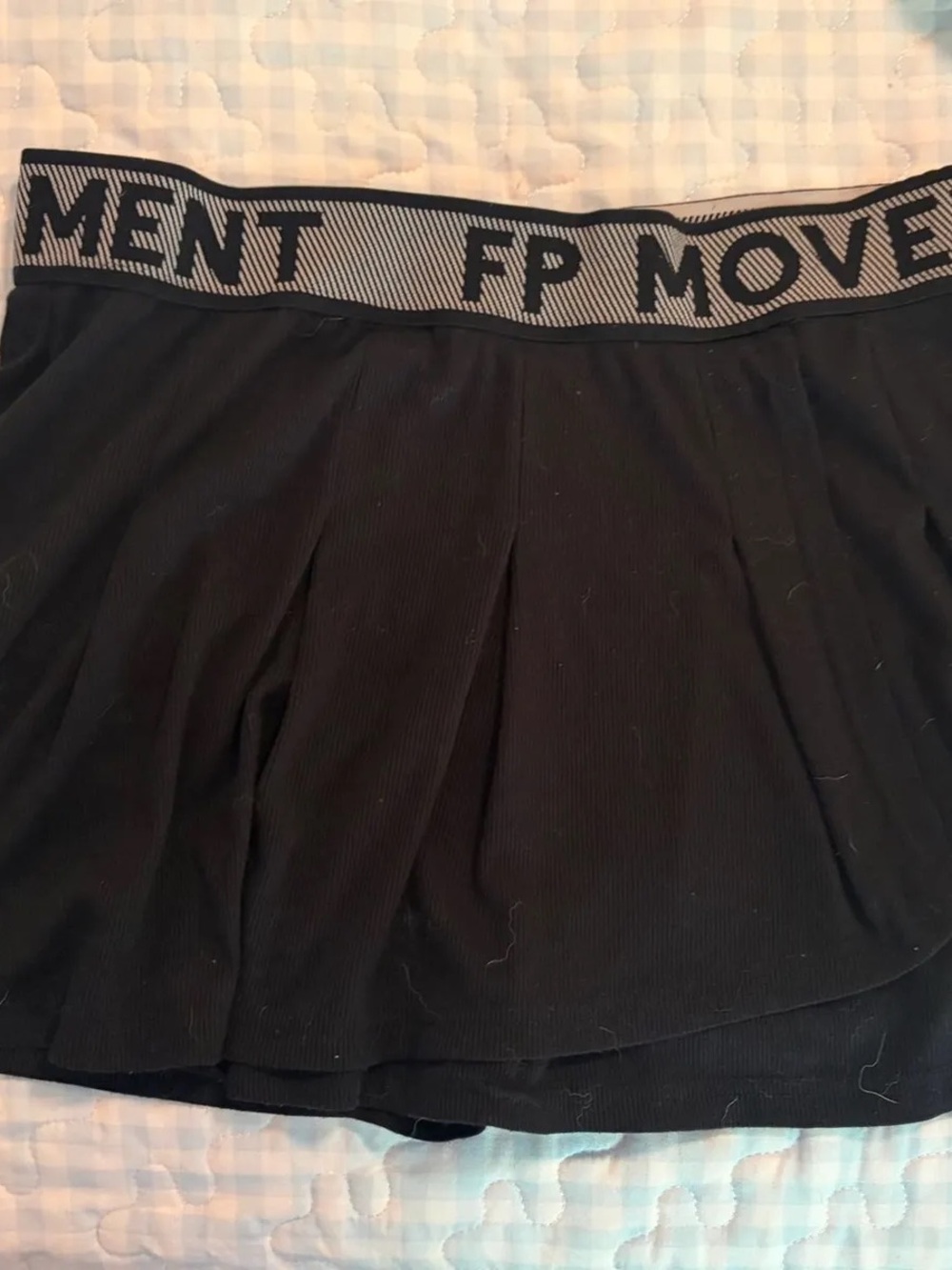 FP Movement by Free People Black Athletic Mini Skort with Logo Waistband
